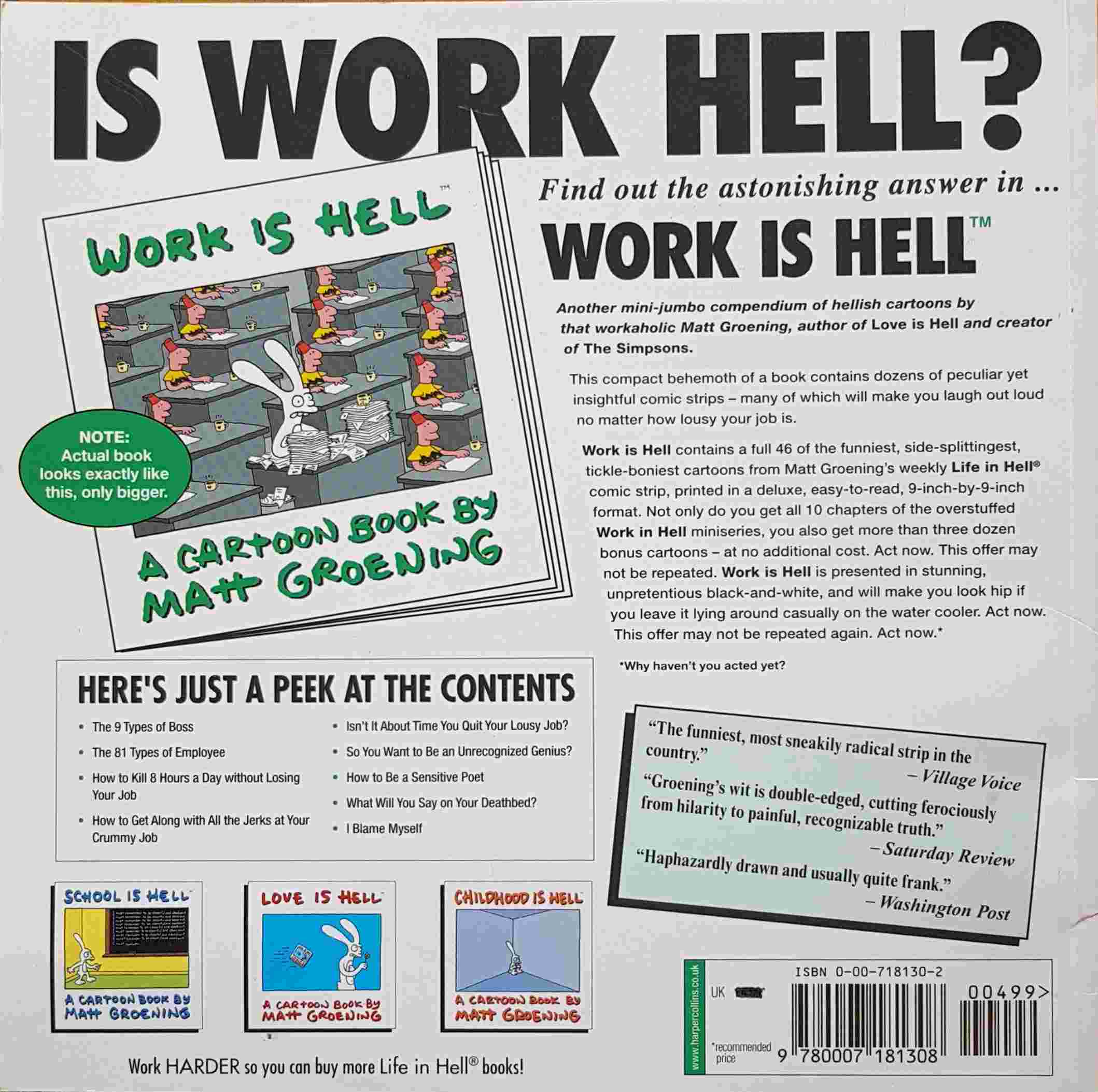 Picture of 0-00-718130-2 Work is hell by artist Matt Groening from ITV, Channel 4 and Channel 5 library